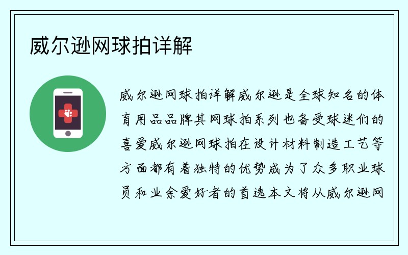 威尔逊网球拍详解